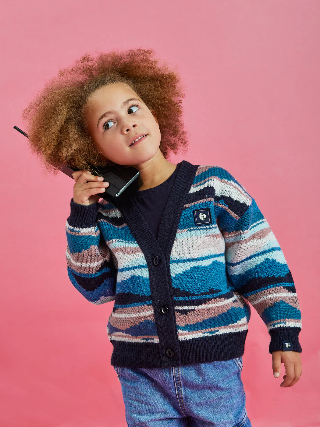 Kids Blythe Retro Pattern Knitted Cardigan - Harper & Lewis