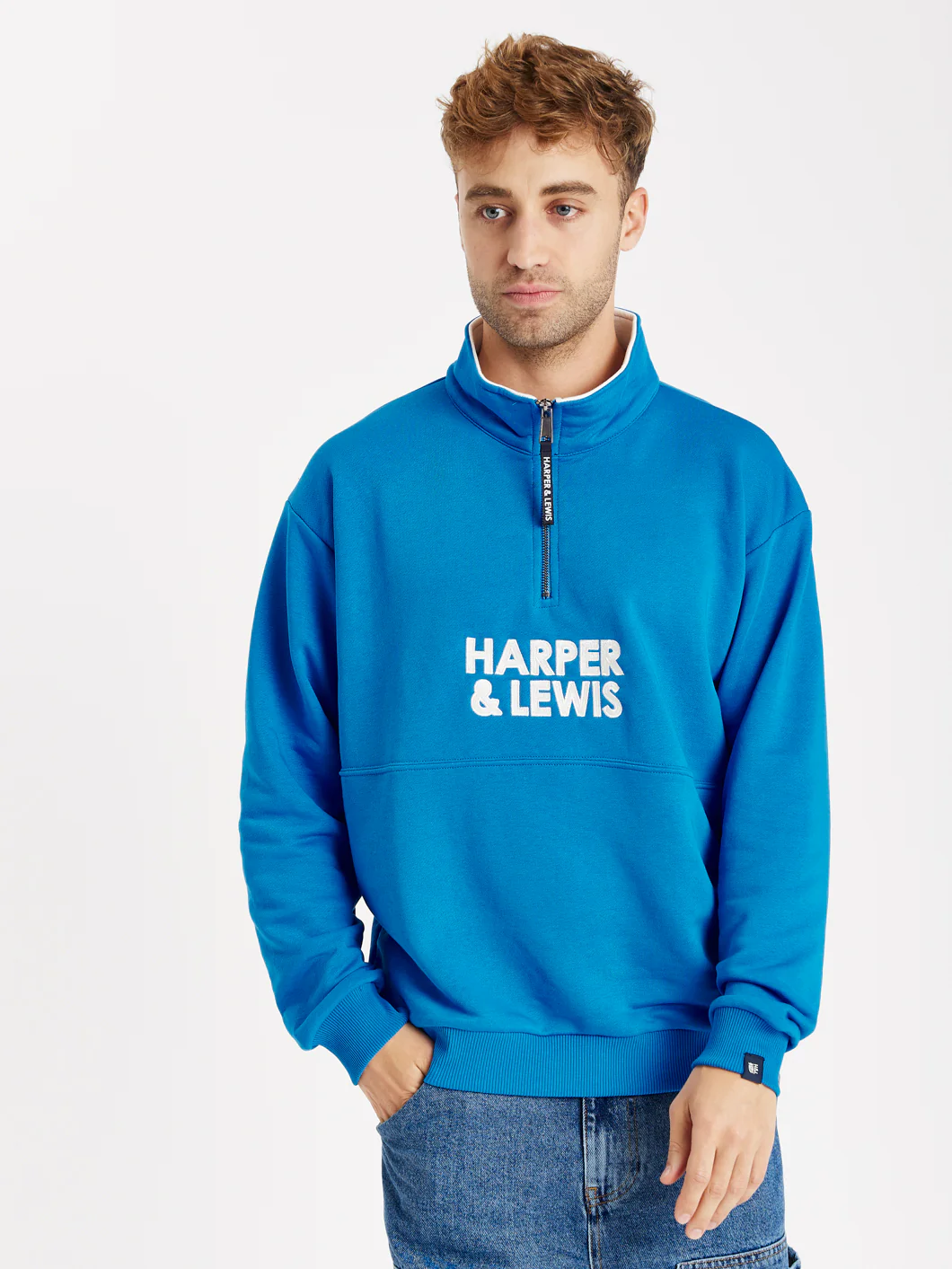 Sweet Pea 1/4 Zip Sweater Royal Blue - Harper & Lewis