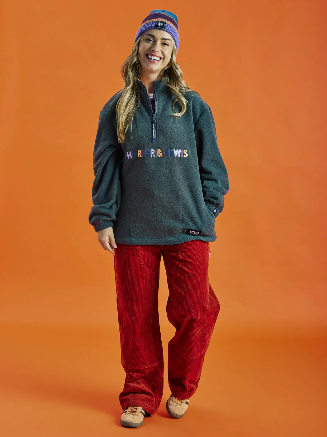 Aubin 1/4 Zip Fleece Grey - Harper & Lewis