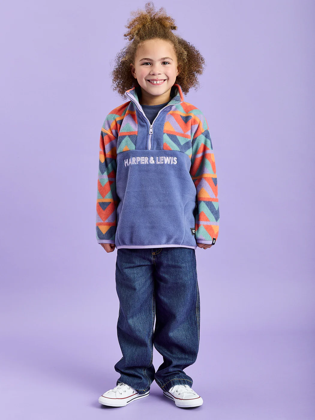 Kids Bodie Retro Pattern 1/4 Zip Fleece - Harper & Lewis