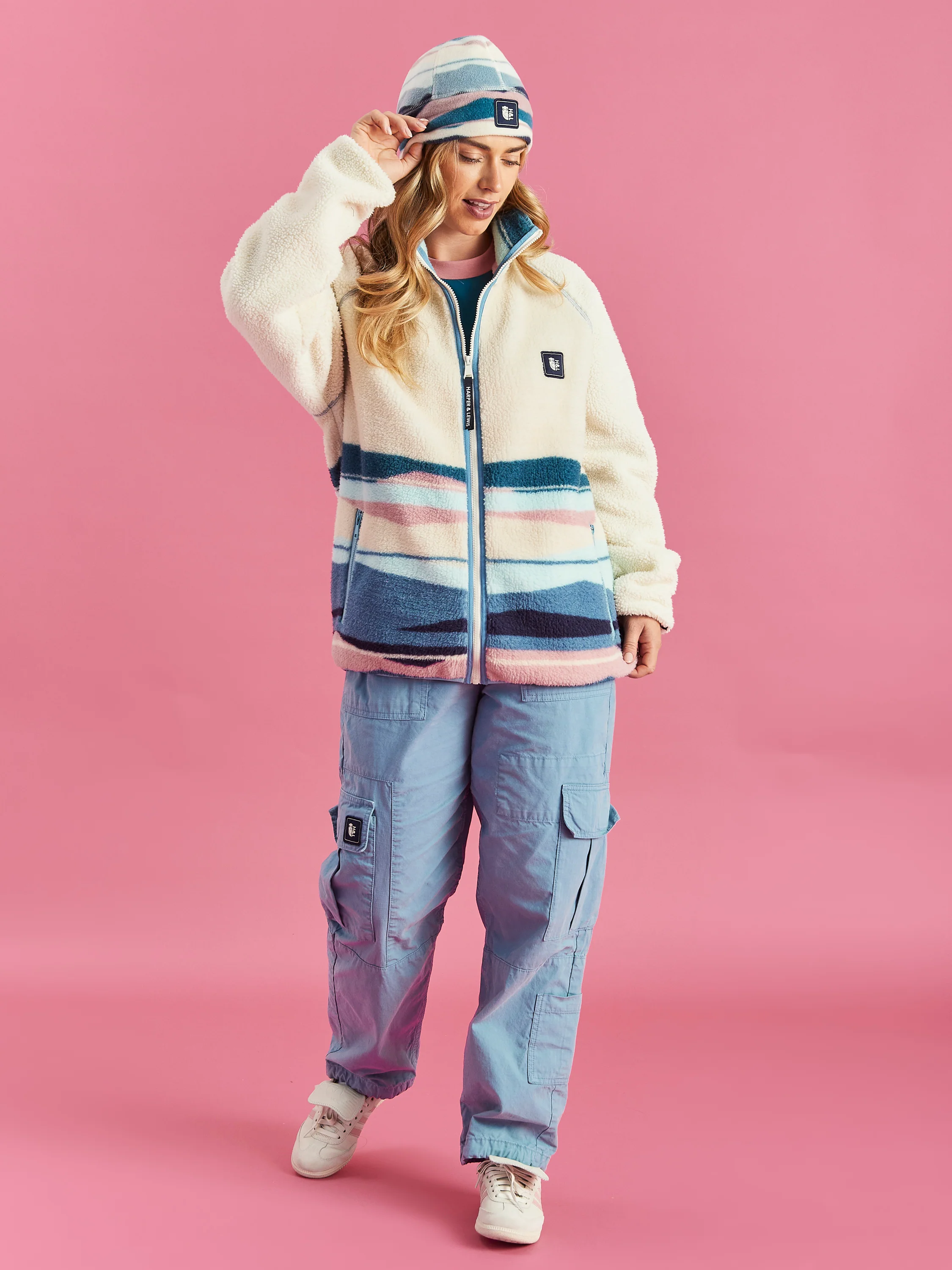 Emerson Retro Pattern Full Zip Sherpa Fleece - Harper & Lewis