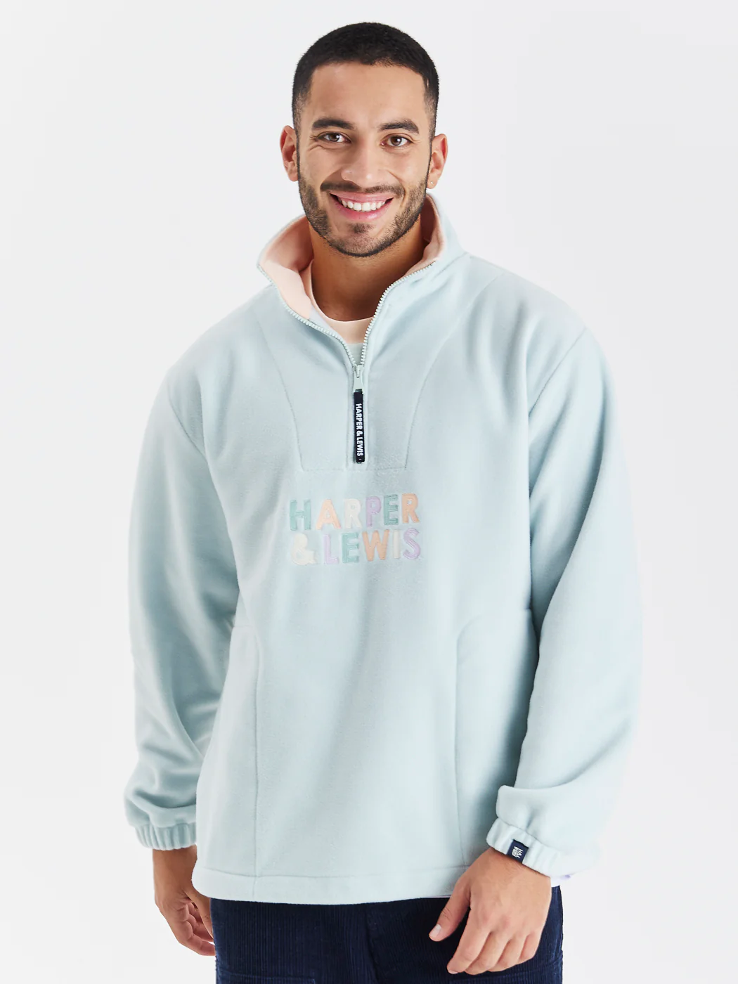 Robin 1/4 Zip Fleece Pale Sage - Harper & Lewis