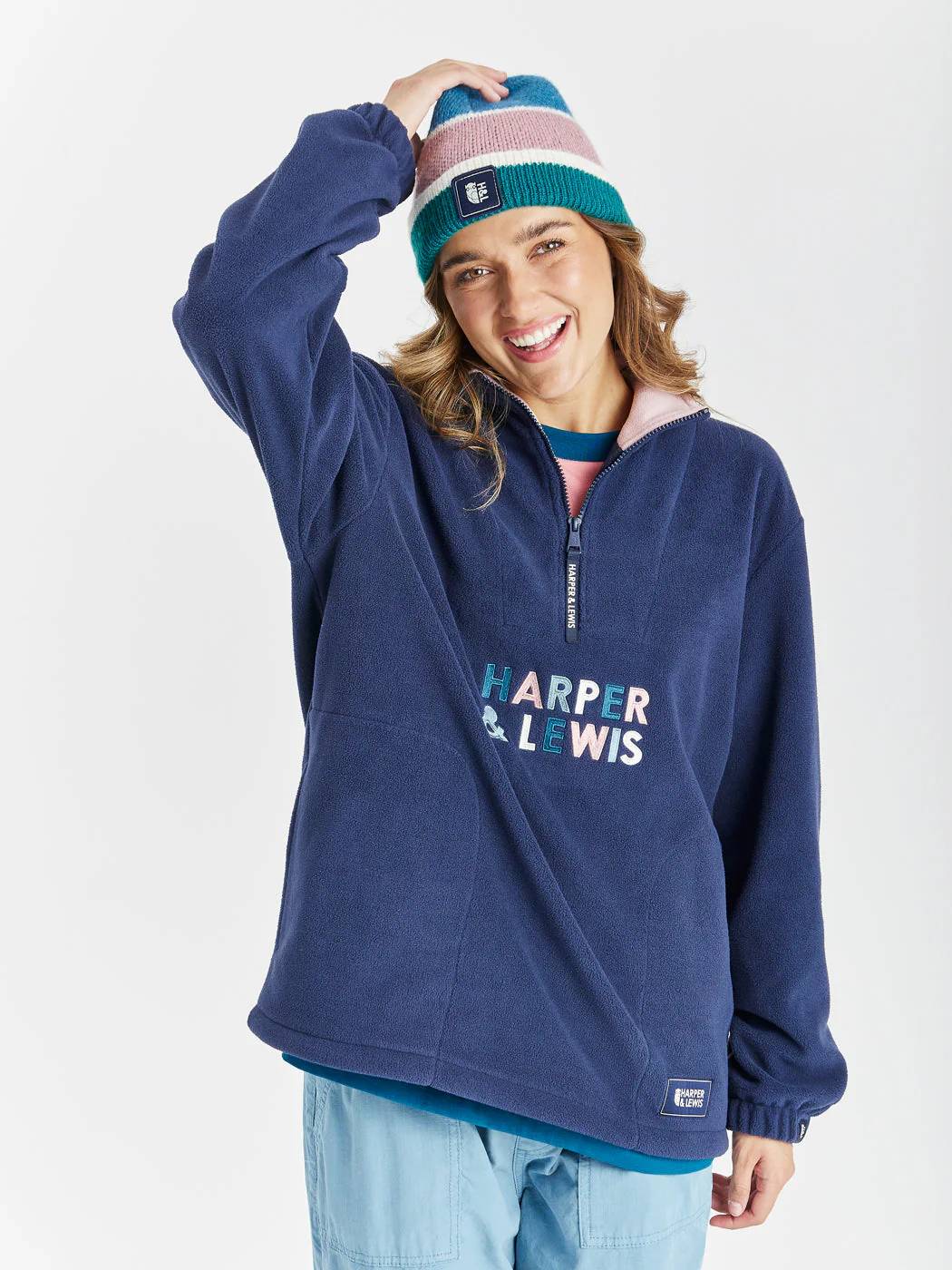 Kelsey 1/4 Zip Fleece Navy - Harper & Lewis