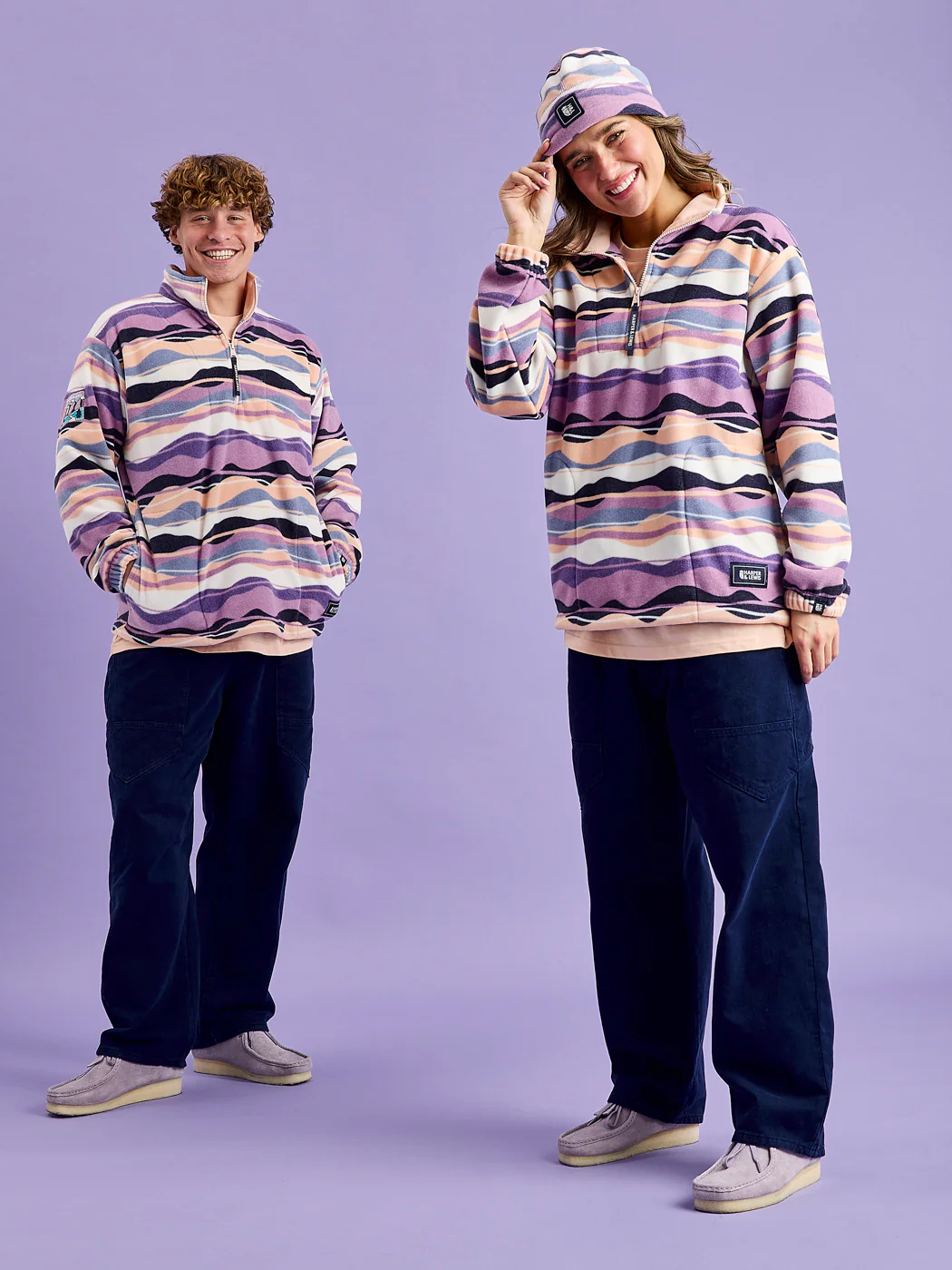 Raver Retro Pattern 1/4 Zip Fleece - Harper & Lewis