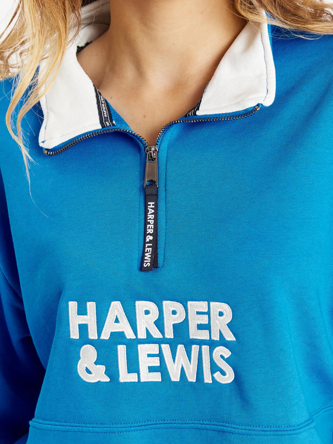 Sweet Pea 1/4 Zip Sweater Royal Blue - Harper & Lewis