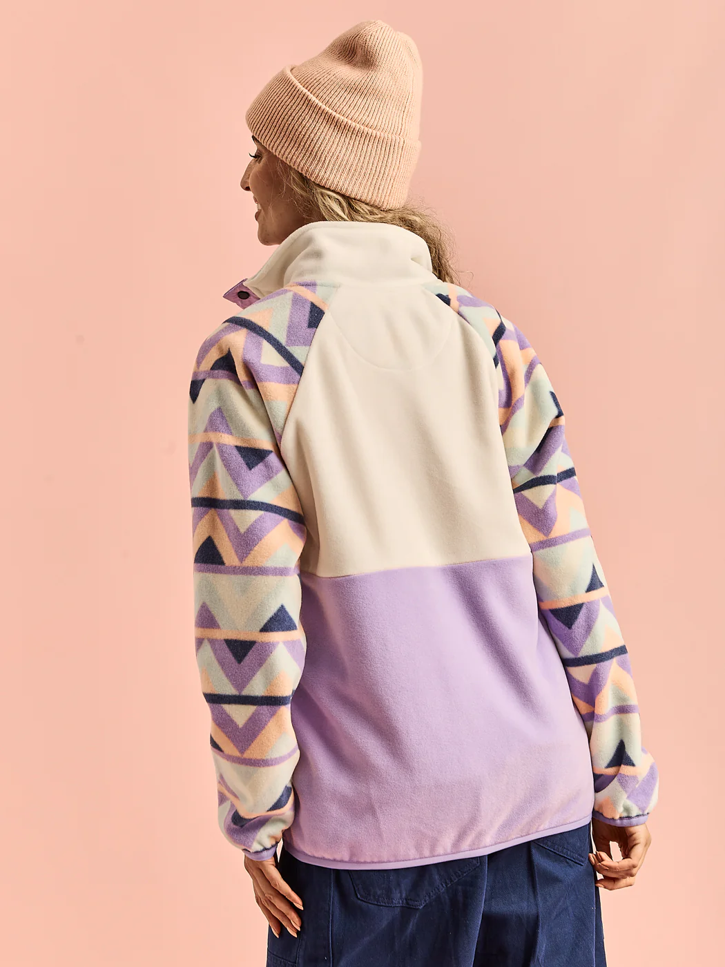 Sutton Retro Pattern Popper Neck Fleece - Harper & Lewis