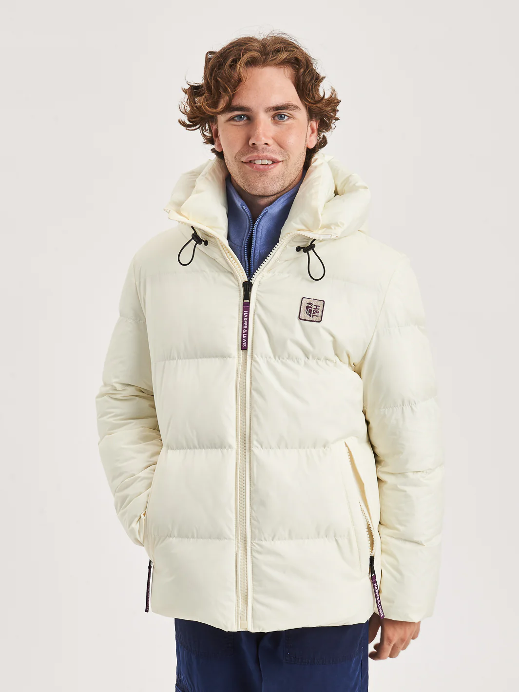 Anton Hooded Puffer Coat Cream - Harper & Lewis