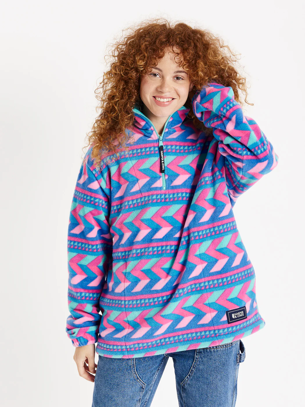 Alba Retro Pattern 1/4 Zip Fleece - Harper & Lewis