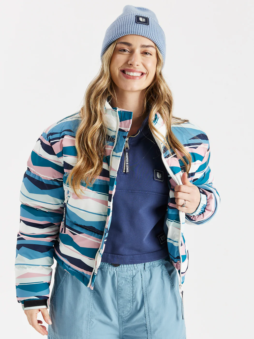 Lumi Cropped 1/4 Zip Sweater Navy - Harper & Lewis