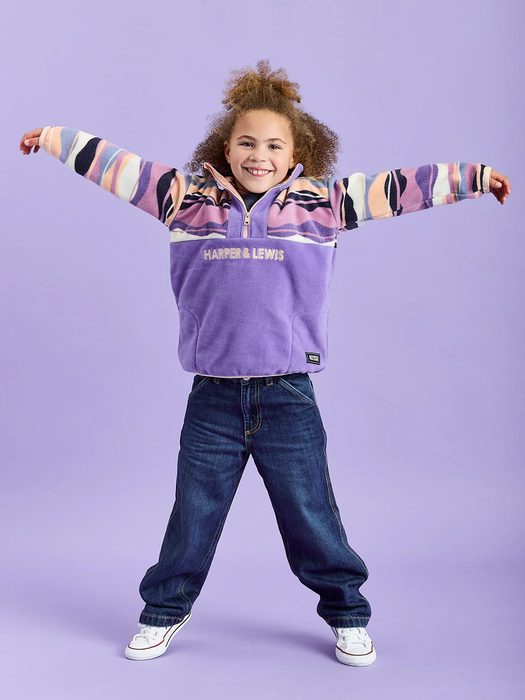 Kids Bodie Retro Pattern 1/4 Zip Fleece - Harper & Lewis