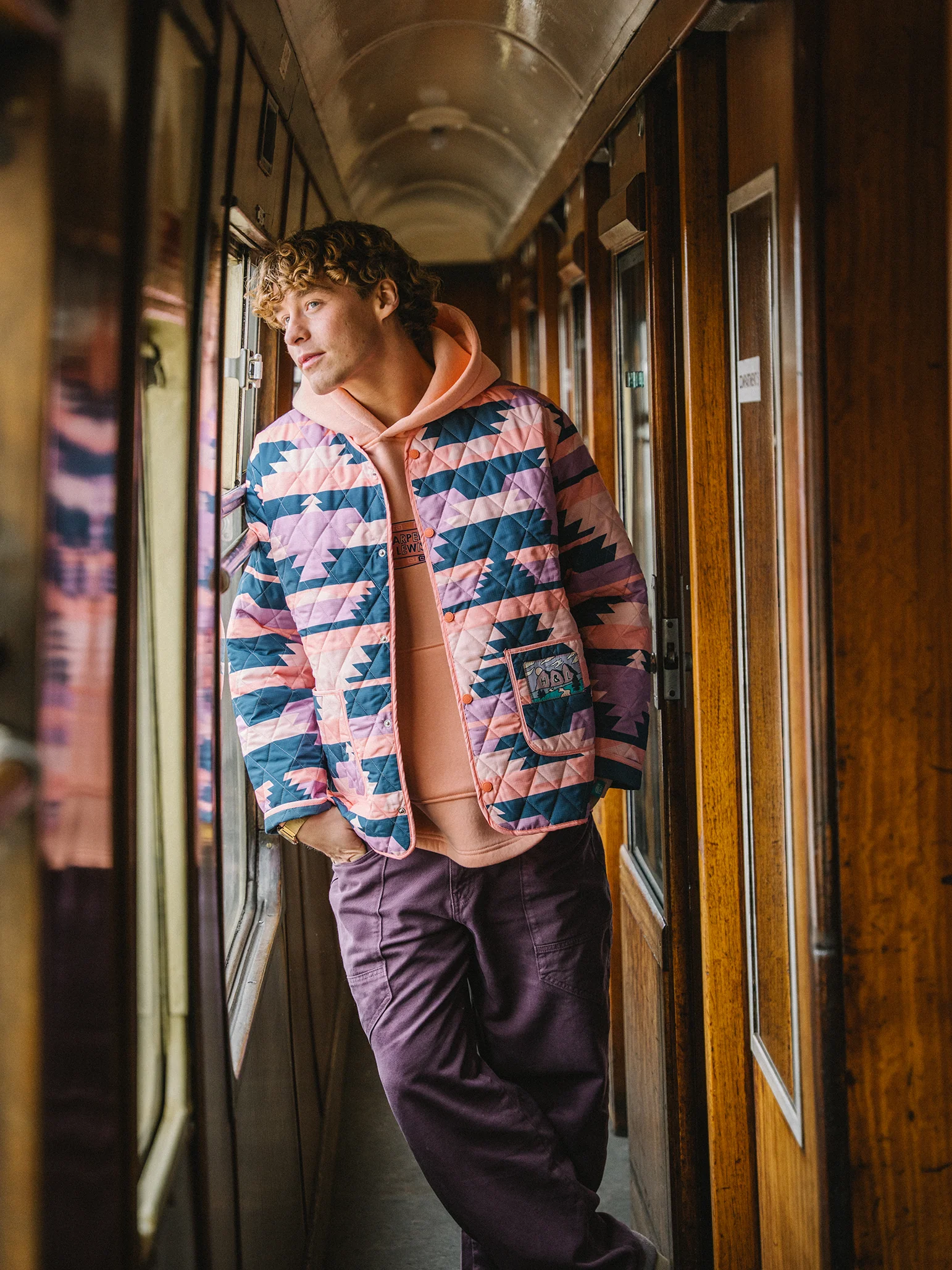 Zinnia Retro Pattern Quilted Jacket - Harper & Lewis