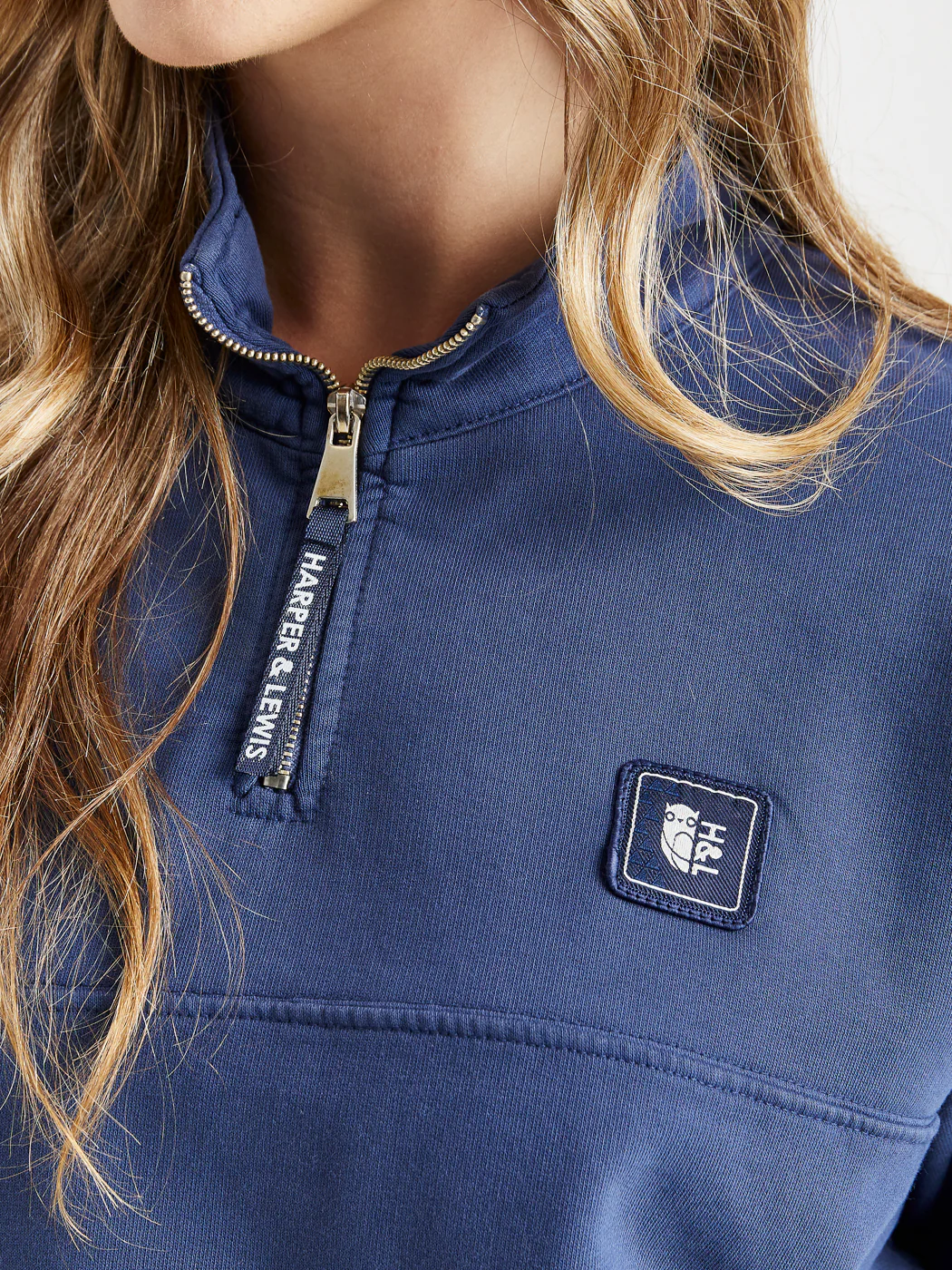 Lumi Cropped 1/4 Zip Sweater Navy - Harper & Lewis
