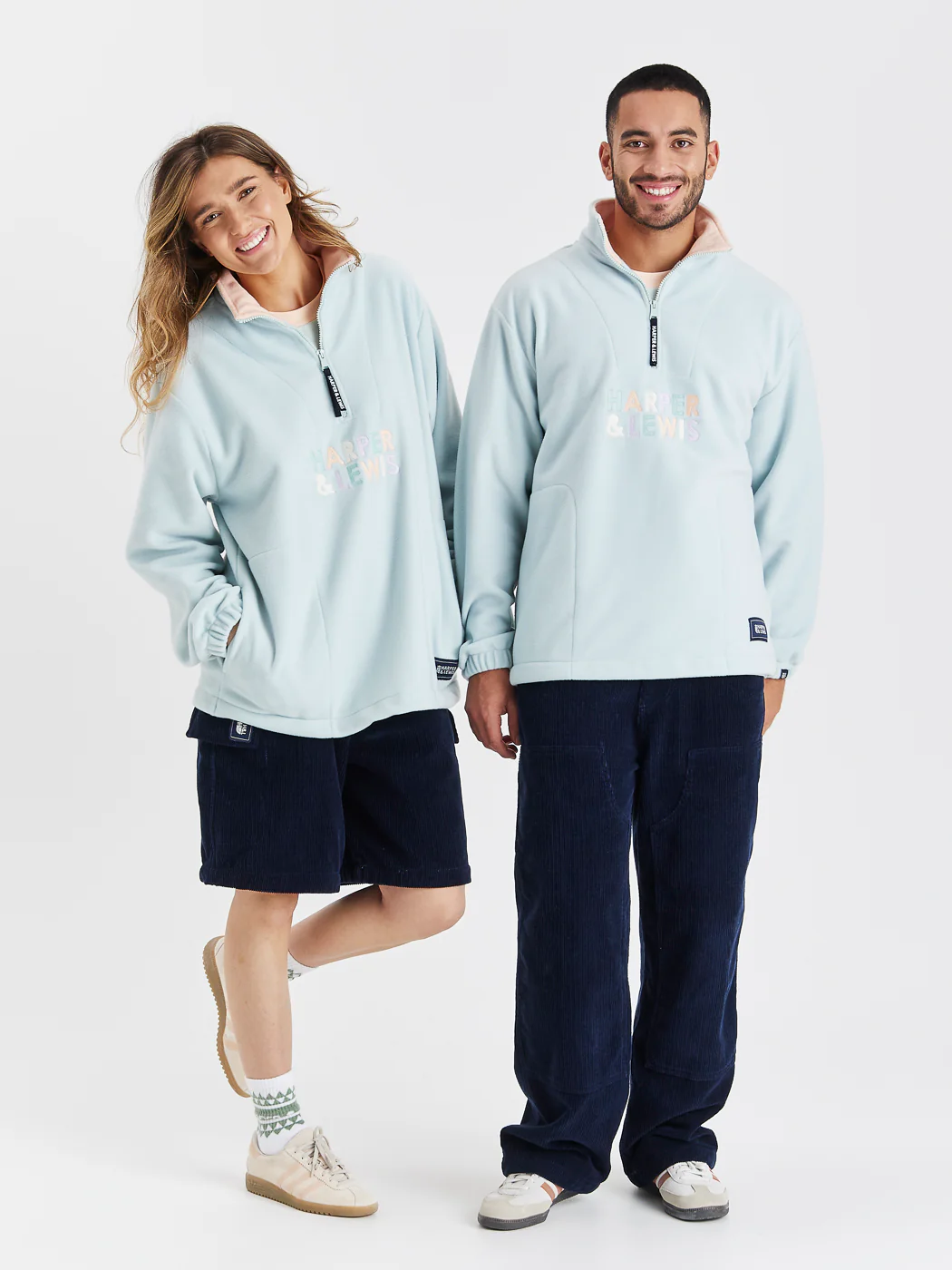 Robin 1/4 Zip Fleece Pale Sage - Harper & Lewis