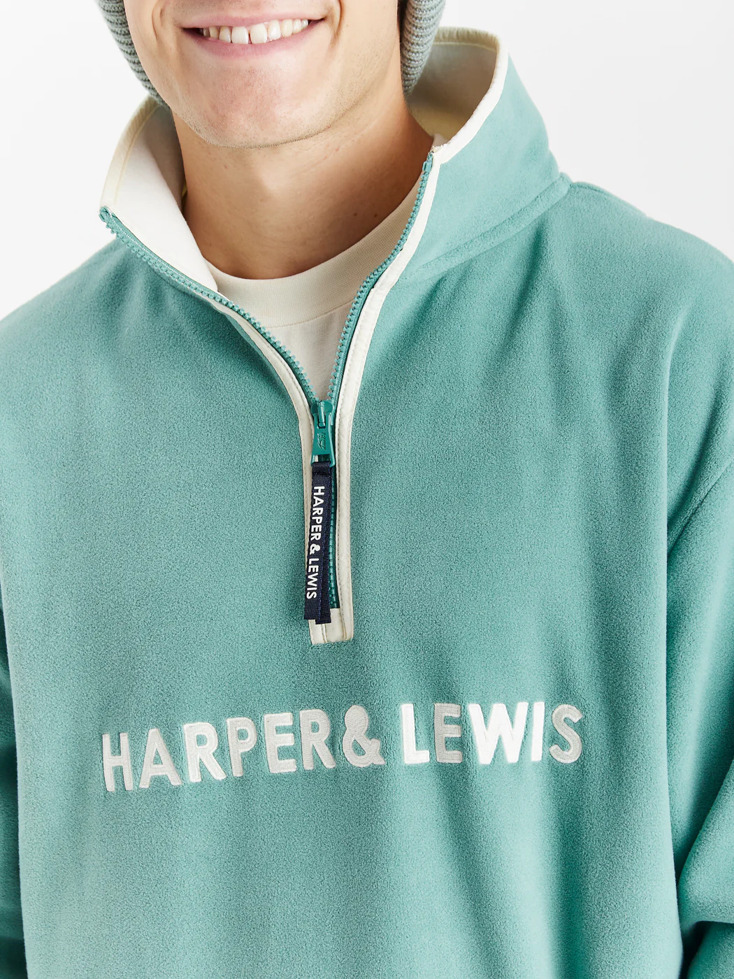 Ocean 1/4 Zip Fleece Sage - Harper & Lewis