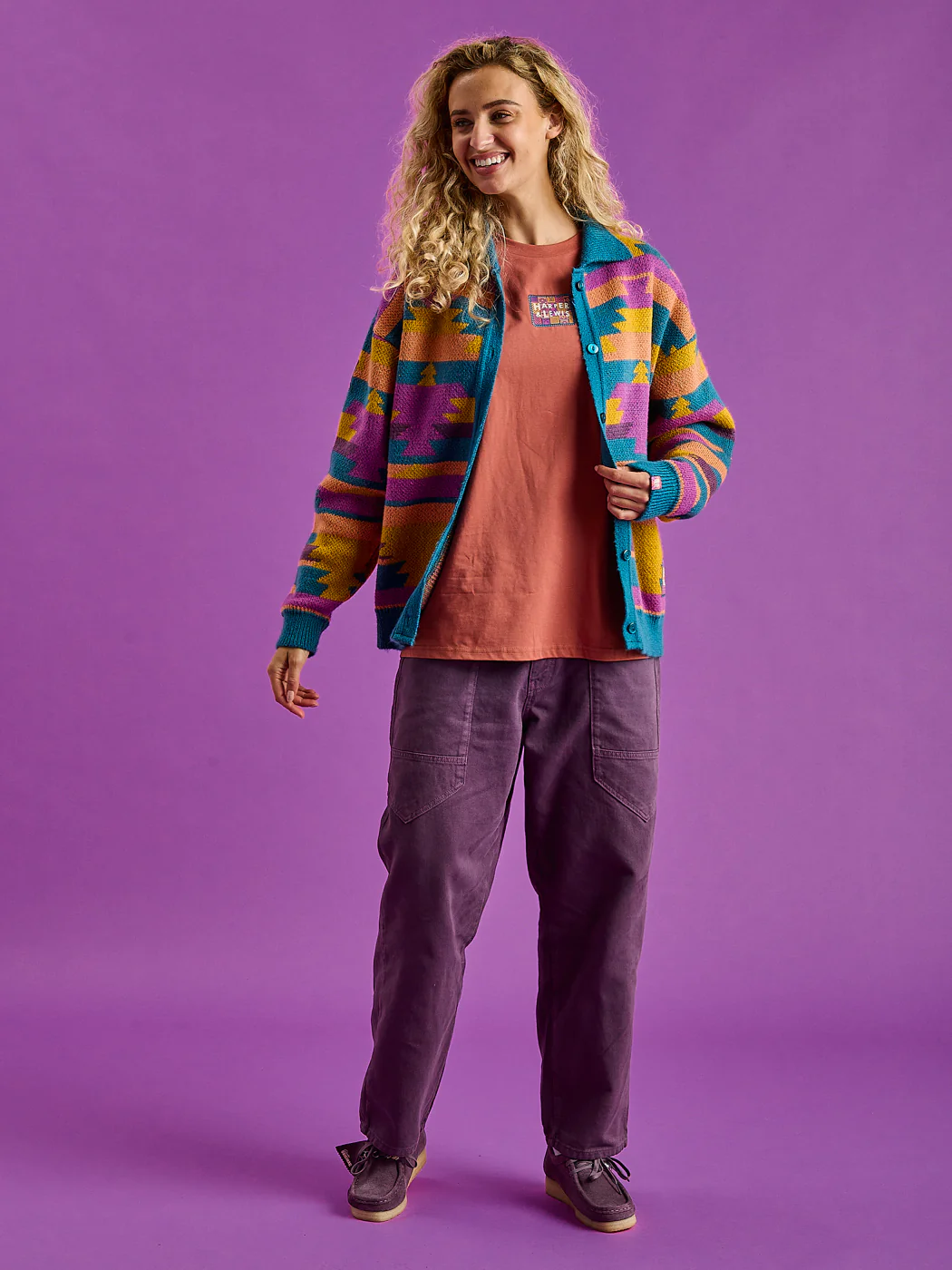 Colby Retro Pattern Knitted Cardigan - Harper & Lewis