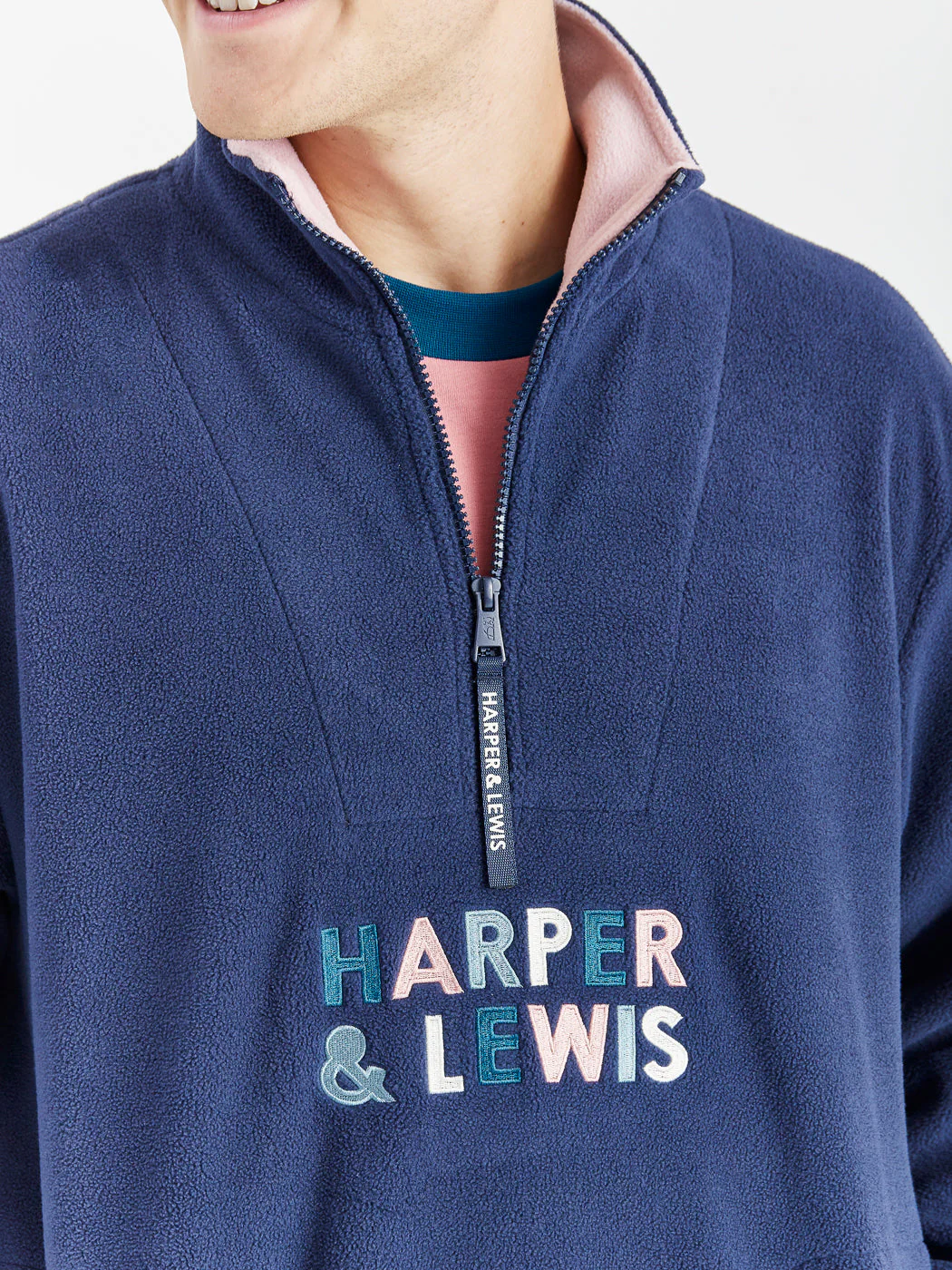 Kelsey 1/4 Zip Fleece Navy - Harper & Lewis