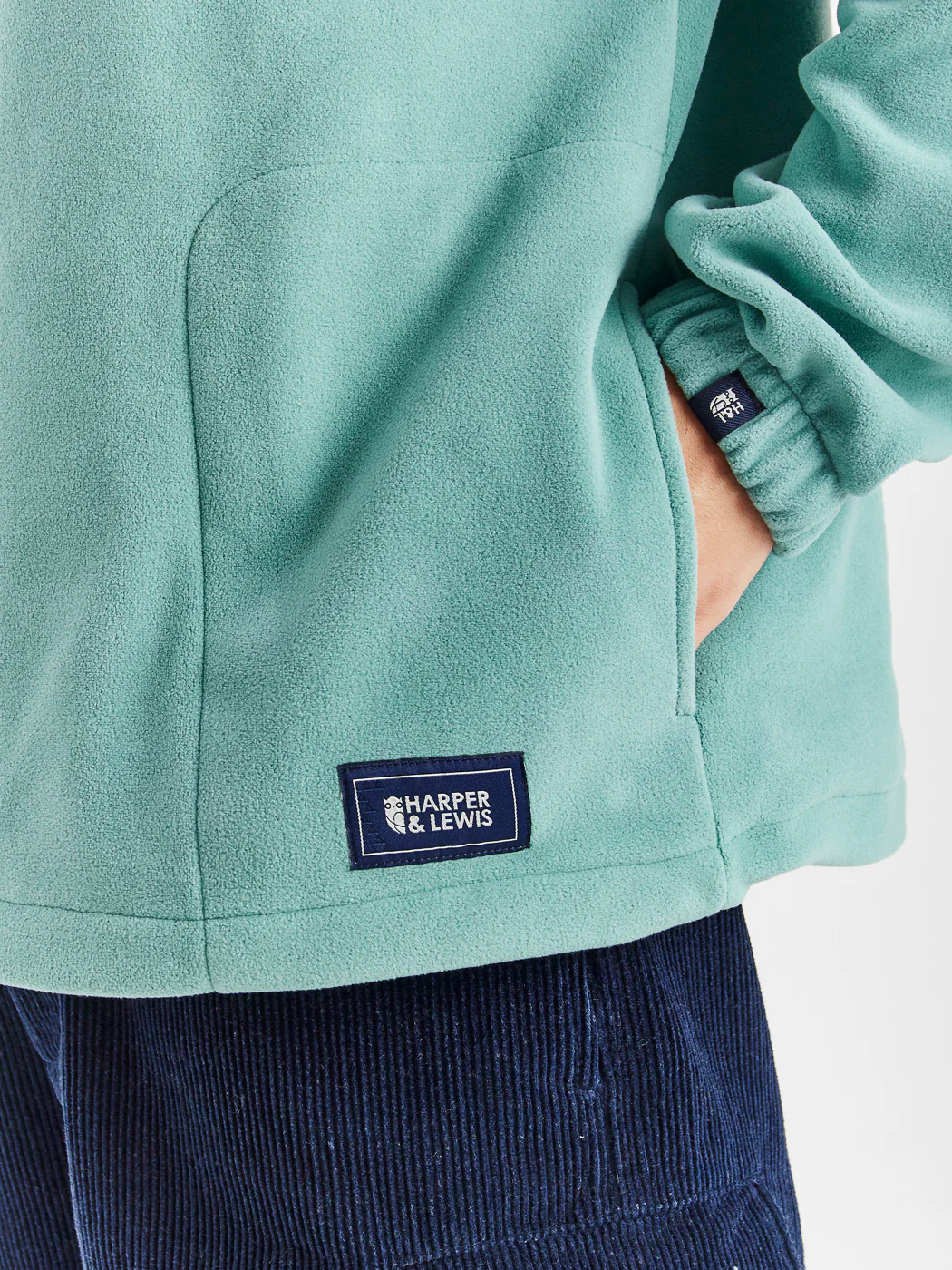 Ocean 1/4 Zip Fleece Sage - Harper & Lewis