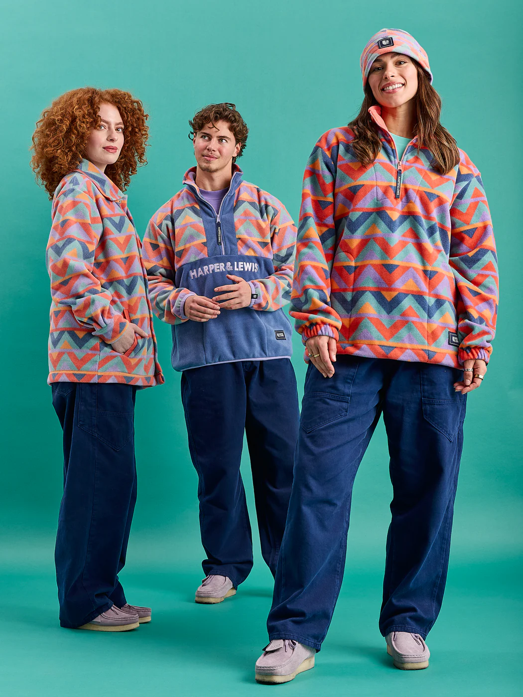 Bodie Retro Pattern 1/4 Zip Fleece - Harper & Lewis