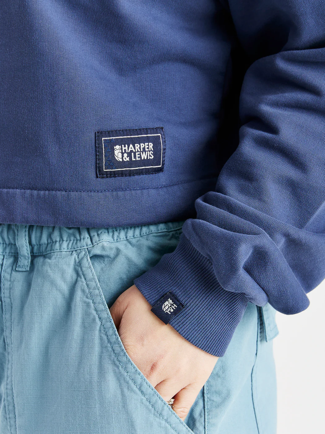 Lumi Cropped 1/4 Zip Sweater Navy - Harper & Lewis