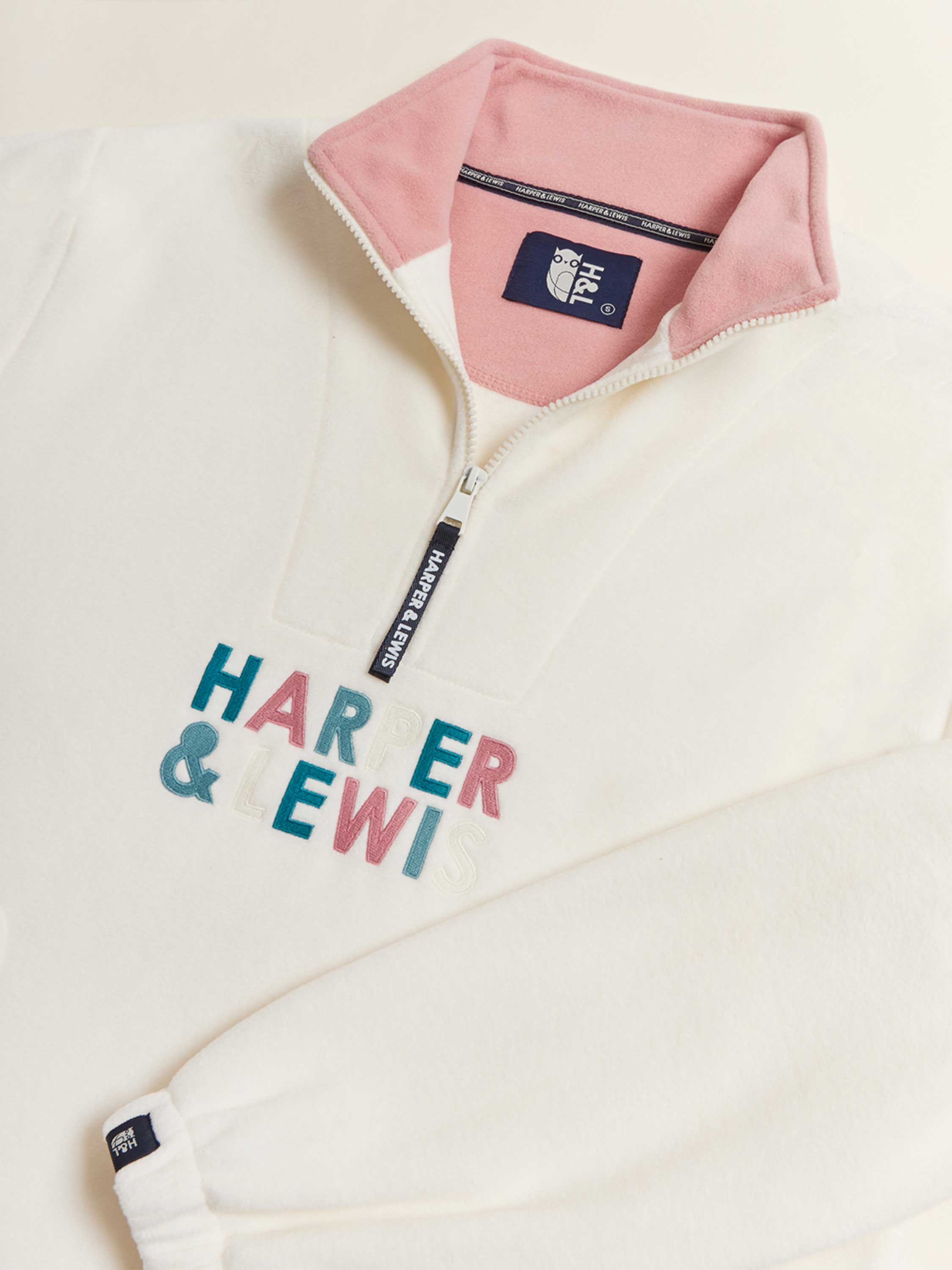 Blanche 1/4 Zip Fleece Cream - Harper & Lewis