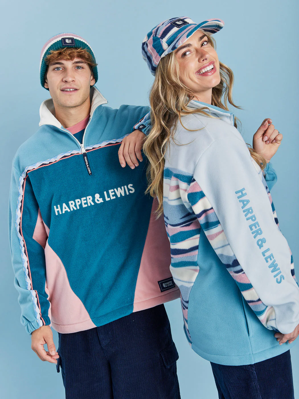 Skyler Retro Pattern 1/4 Zip Fleece - Harper & Lewis