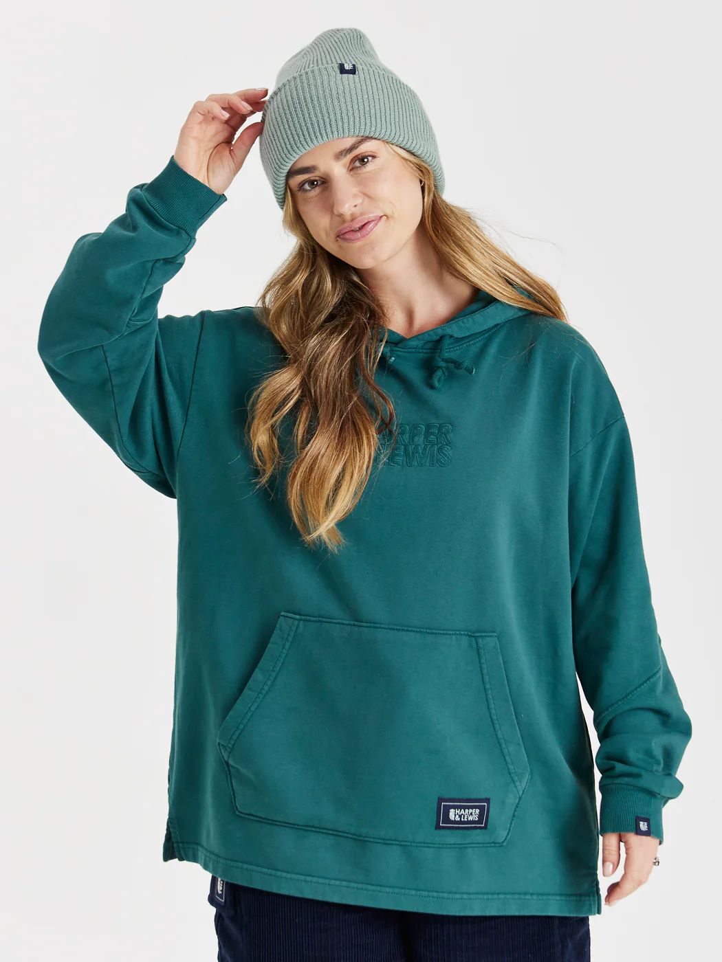 Camille Oversized Hoodie Dark Green - Harper & Lewis