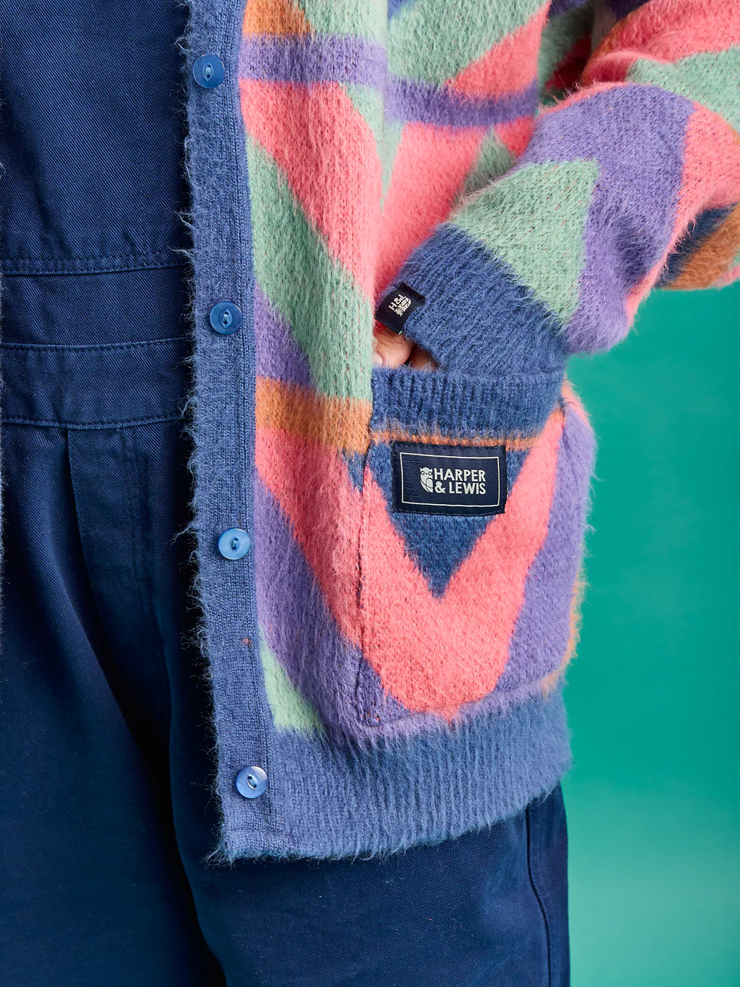 Janara Retro Pattern Brushed Knitted Cardigan - Harper & Lewis