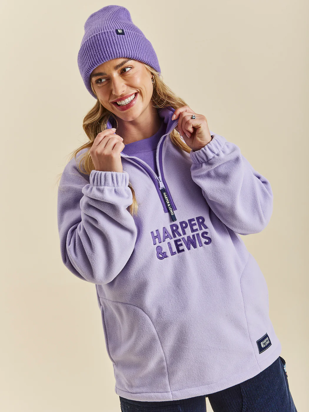 Elsa 1/4 Zip Fleece Lavender - Harper & Lewis