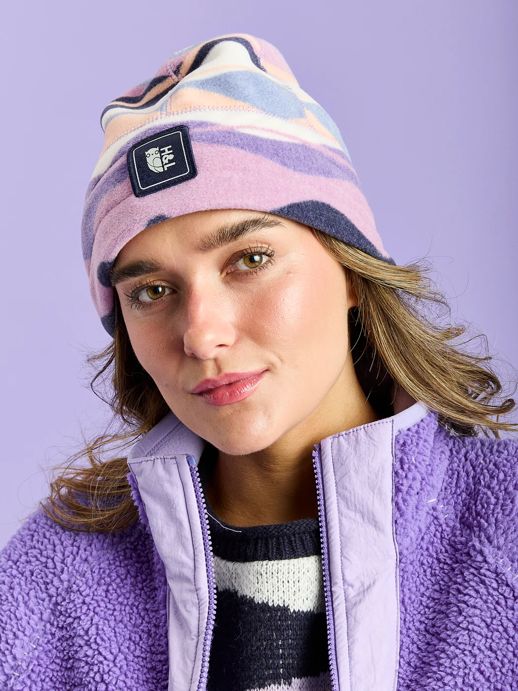 Tallow Retro Pattern Fleece Beanie - Harper & Lewis