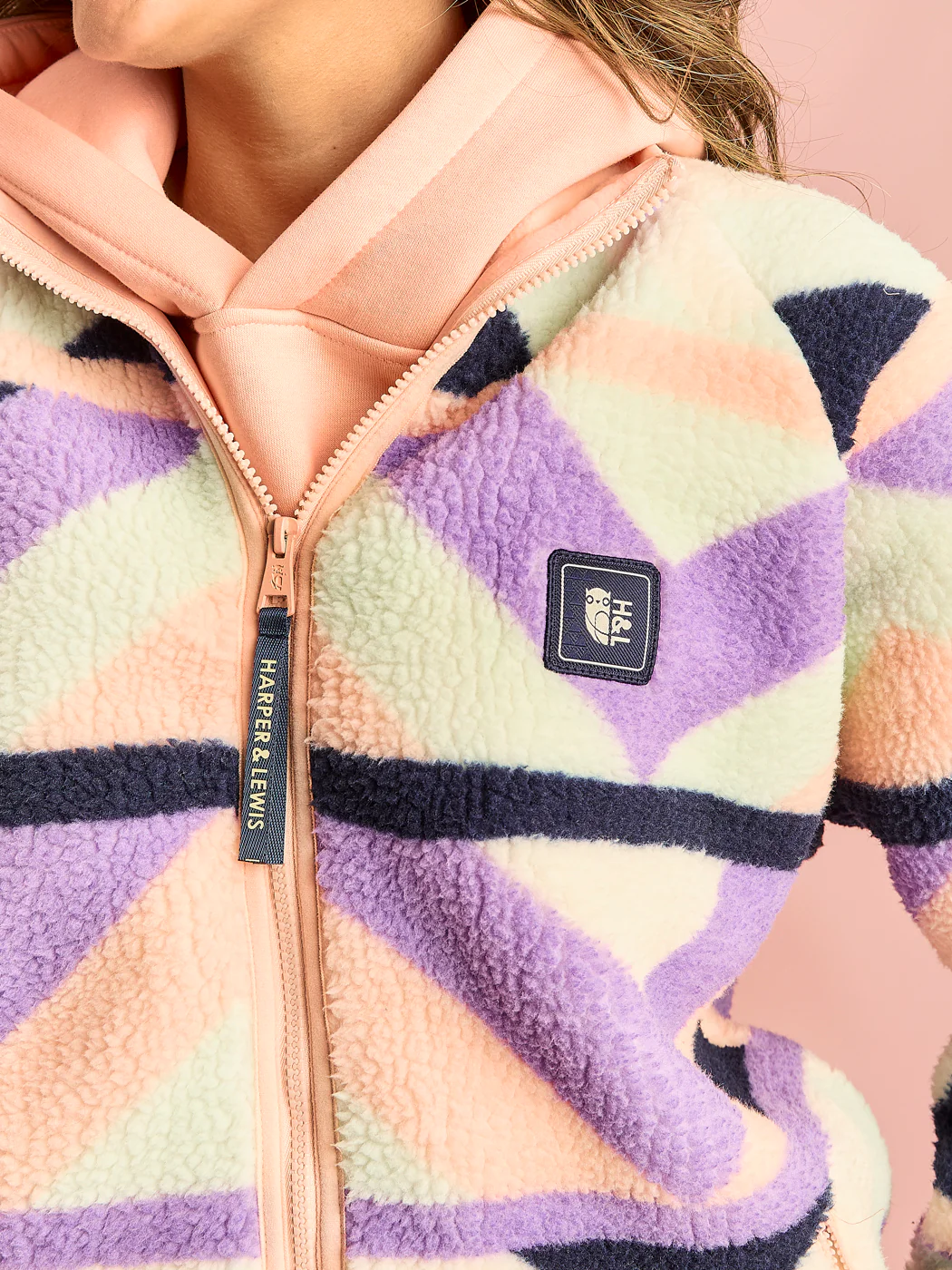 Austin Retro Pattern Full Zip Sherpa Fleece - Harper & Lewis