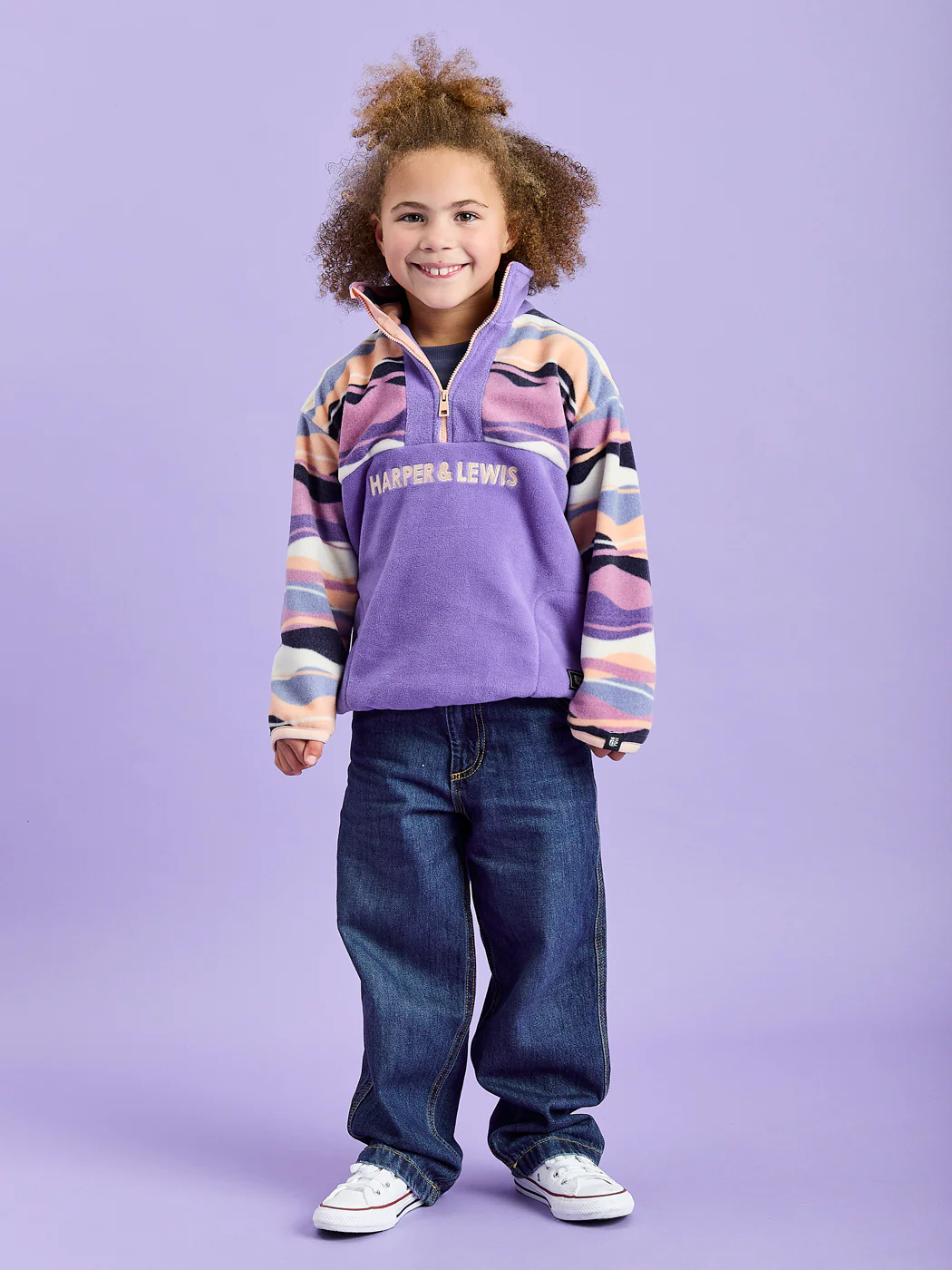 Kids Bodie Retro Pattern 1/4 Zip Fleece - Harper & Lewis