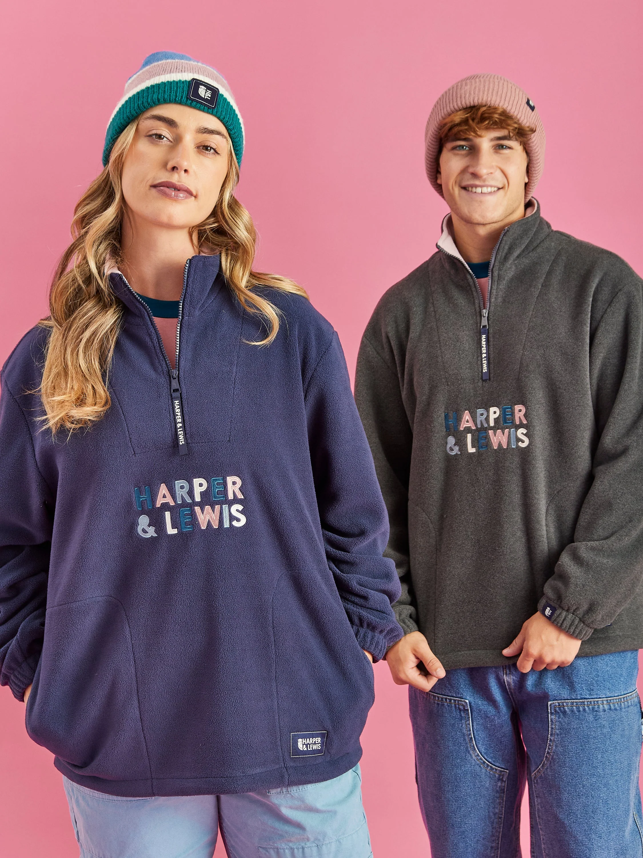 Kelsey 1/4 Zip Fleece Navy - Harper & Lewis