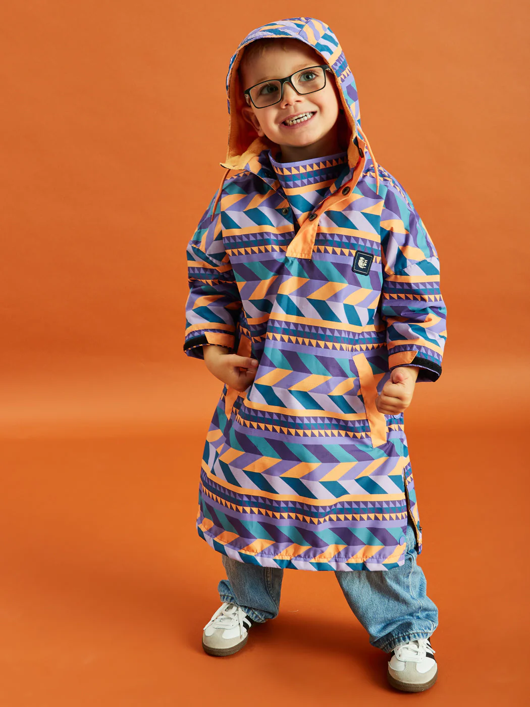 Kids Harley Retro Pattern Poncho - Harper & Lewis