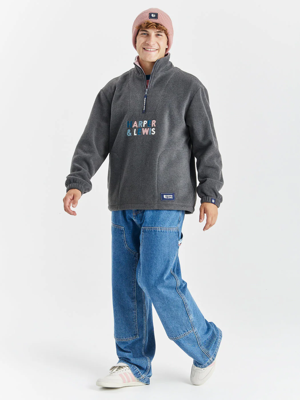 Kelsey 1/4 Zip Fleece Grey - Harper & Lewis