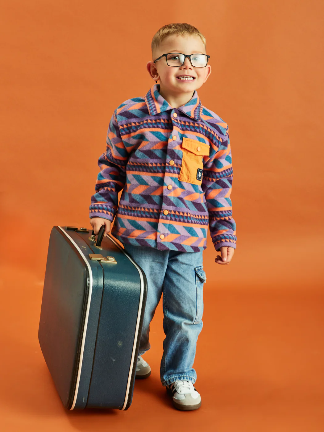 Kids Greer Retro Pattern Fleece Shirt - Harper & Lewis