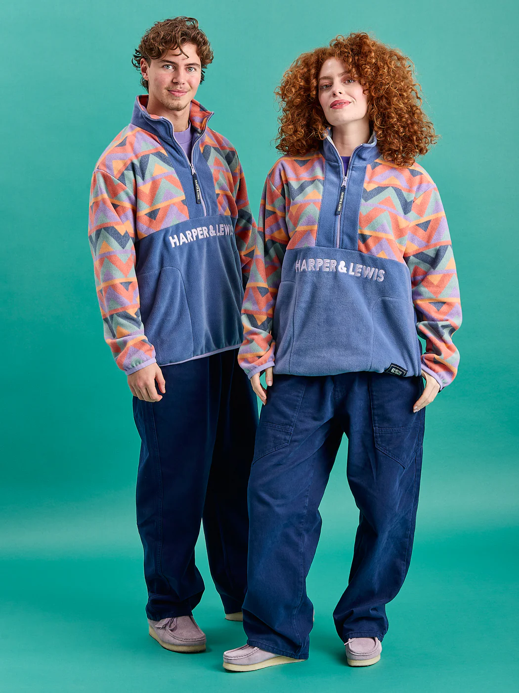 Bodie Retro Pattern 1/4 Zip Fleece - Harper & Lewis